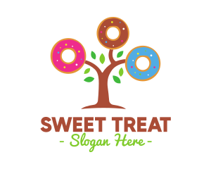 Colorful Doughnut Tree logo design