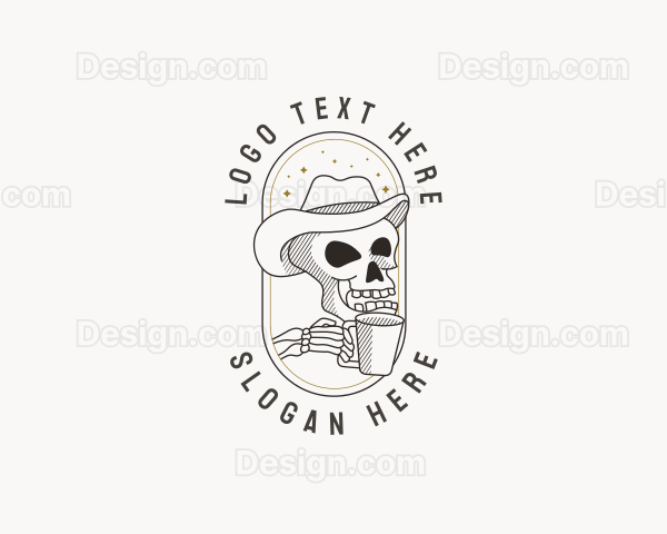 Skeleton Coffee Shop Logo
