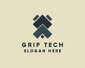 Symmetrical Geometric Tech logo design