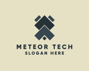 Symmetrical Geometric Tech logo design