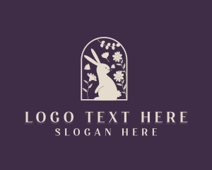 Whimsical Floral Rabbit logo