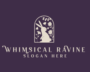 Whimsical Floral Rabbit logo design