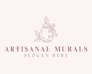 Ribbon Scented Candle logo design