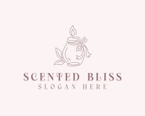 Ribbon Scented Candle logo design