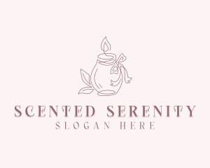 Ribbon Scented Candle logo design