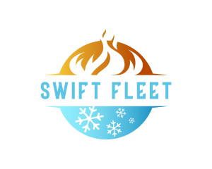 Burning Fire Snowflake Temperature Logo
