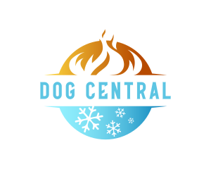 Burning Fire Snowflake Temperature logo design