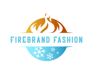 Burning Fire Snowflake Temperature logo