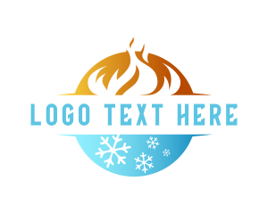 Burning Fire Snowflake Temperature logo