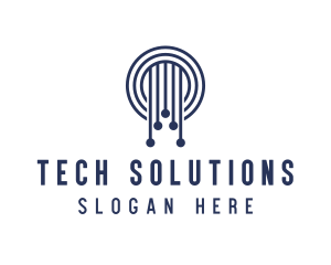 Tech Business Company Circle logo design