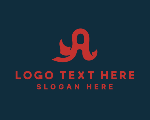 Creative Ribbon Letter A logo