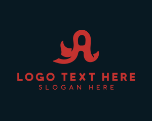 Creative Ribbon Letter A logo