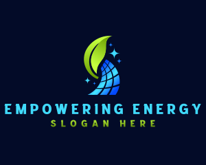 Solar Panel Leaf Energy logo design