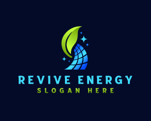 Solar Panel Leaf Energy logo design