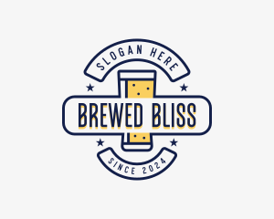 Pint Glass Beer logo design