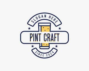 Pint Glass Beer logo design