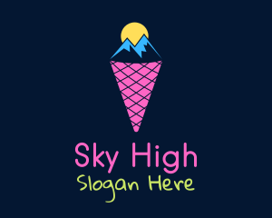 Mountain Ice Cream Cone logo