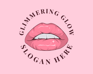 Glossy Lips Cosmetic logo design