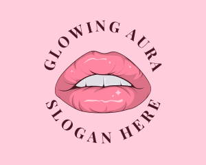 Glossy Lips Cosmetic logo design