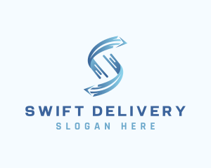 Arrow Freight Delivery Letter S logo design