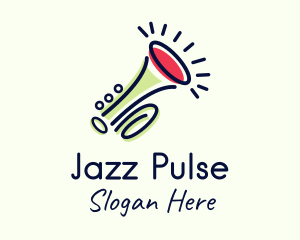 Colorful Trumpet Outline logo