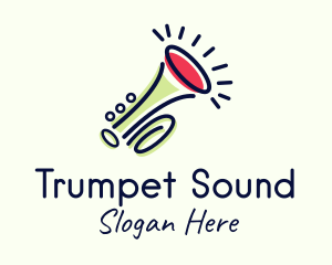 Colorful Trumpet Outline logo