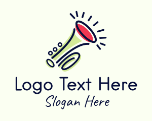 Trumpet - Colorful Trumpet Outline logo design