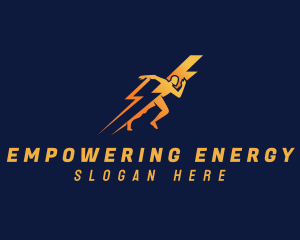 Lightning Human Energy logo design