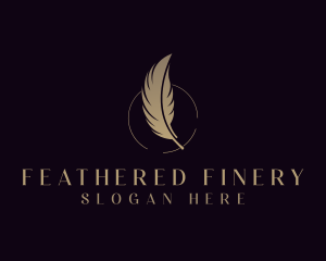 Author Writer Feather logo design