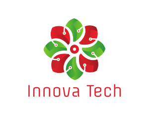 Flower Tech Circuit logo design