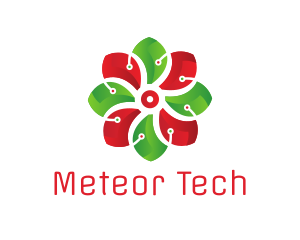 Flower Tech Circuit logo design