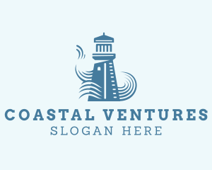 Blue Wave Lighthouse logo design