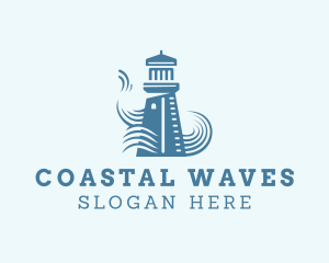 Blue Wave Lighthouse logo design