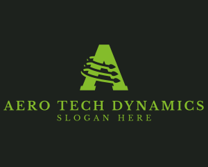 Tech Circuit Letter A logo design