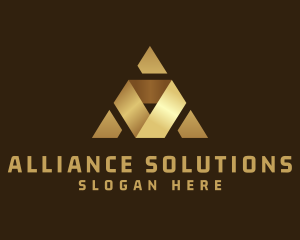 Golden Triangle Letter A logo design