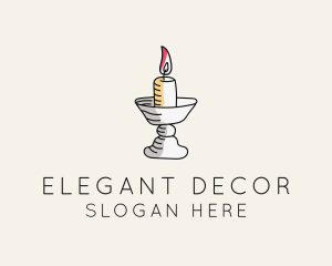 Ornate Candle Lamp  logo design