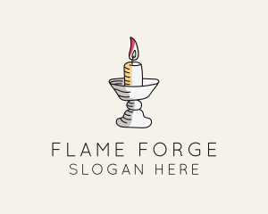 Ornate Candle Lamp  logo design