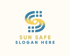 Solar Sun Letter S  logo design