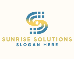 Solar Sun Letter S  logo design