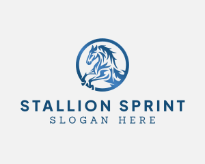 Stallion Cavalry Horse logo design