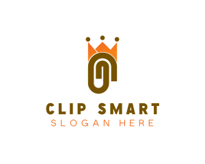 Paper Clip Crown  logo design