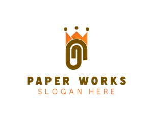 Paper Clip Crown  logo design