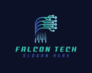 Digital Tech Letter F logo design