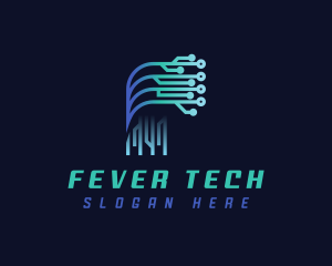 Digital Tech Letter F logo design