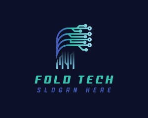 Digital Tech Letter F logo design