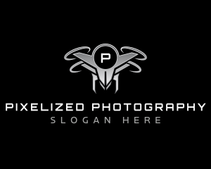 Drone Aerial Quadcopter logo design