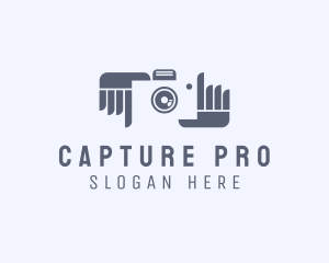 Camera Photographer Hands logo design