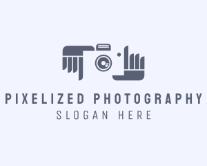 Camera Photographer Hands logo design