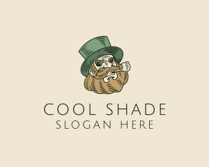 Smoking Pipe Leprechaun logo design