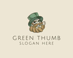 Smoking Pipe Leprechaun logo design